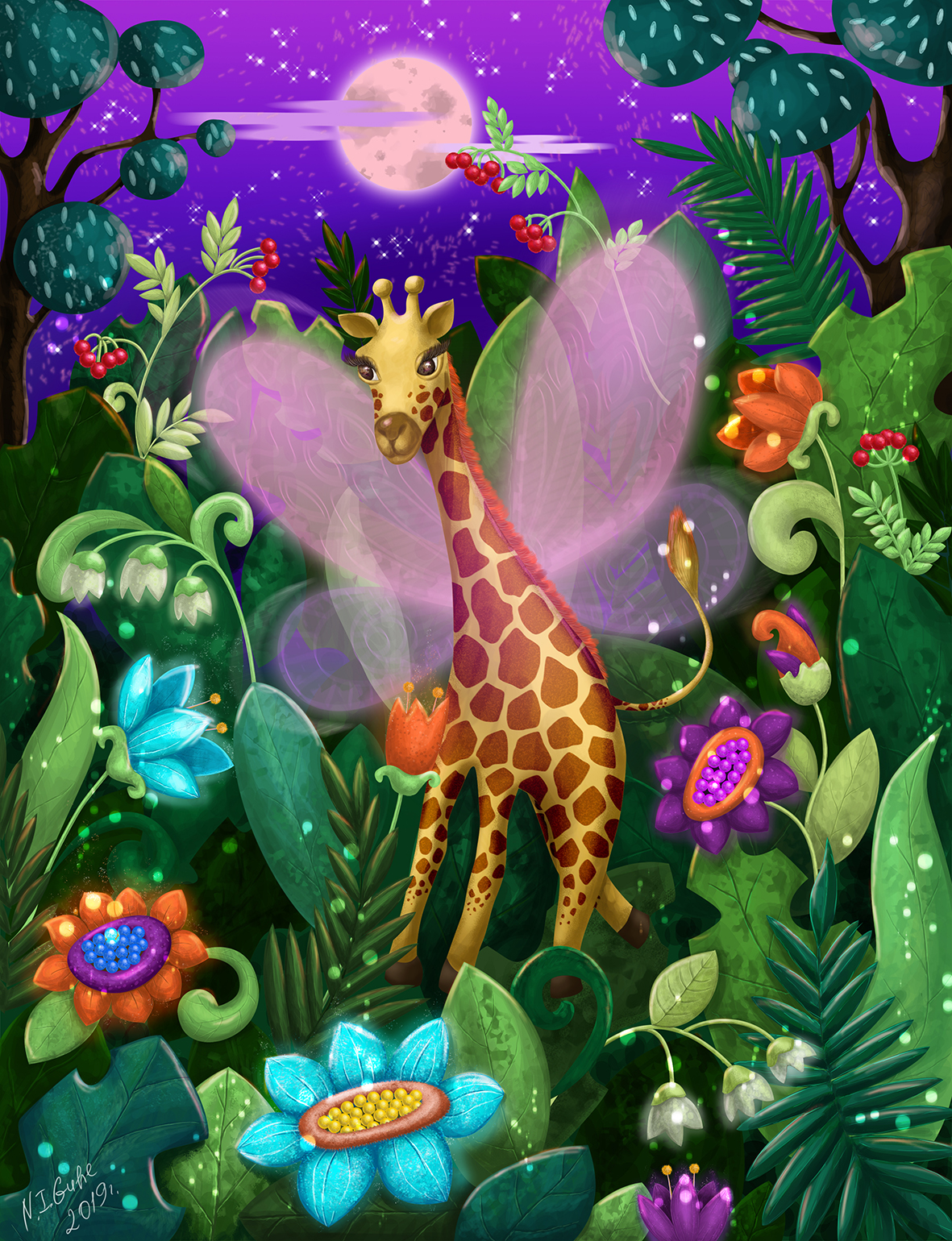 Готовая иллюстрация Жирафа