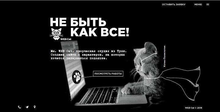 Дизайн главной WEB Cat