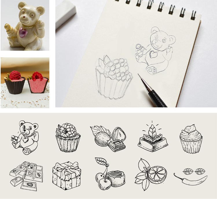 От эскизной зарисовки уникальной продукции до уникального графического каталожного меню на сайте